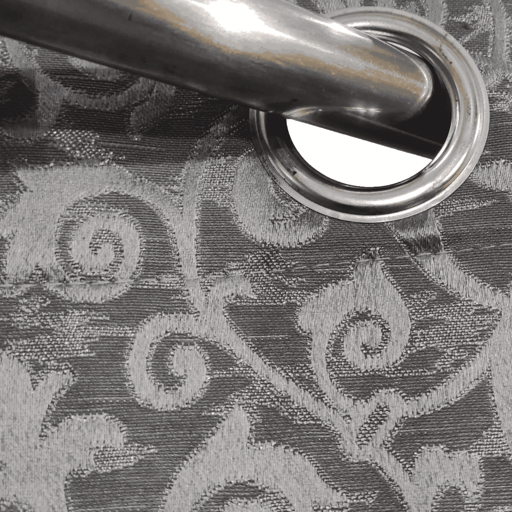Self Print Thick Shanghai Curtain - Grey 5-2