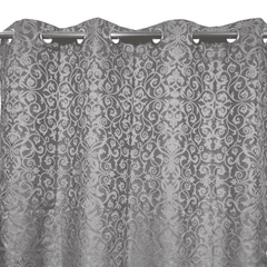 Self Print Thick Shanghai Curtain - Grey 5-3