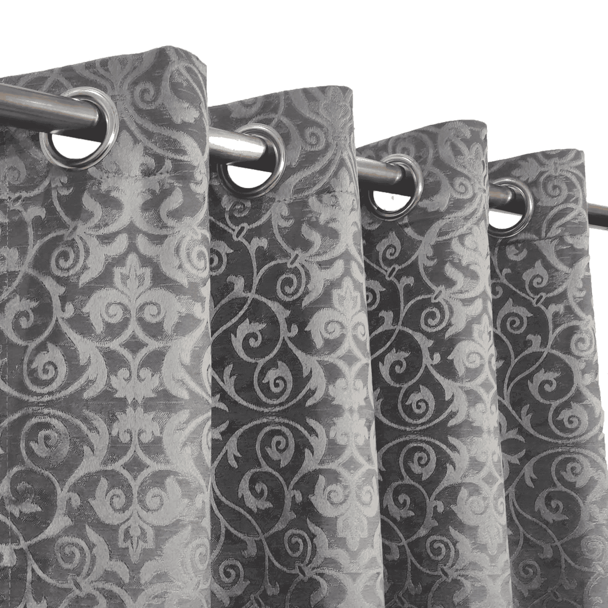 Self Print Thick Shanghai Curtain - Grey 5