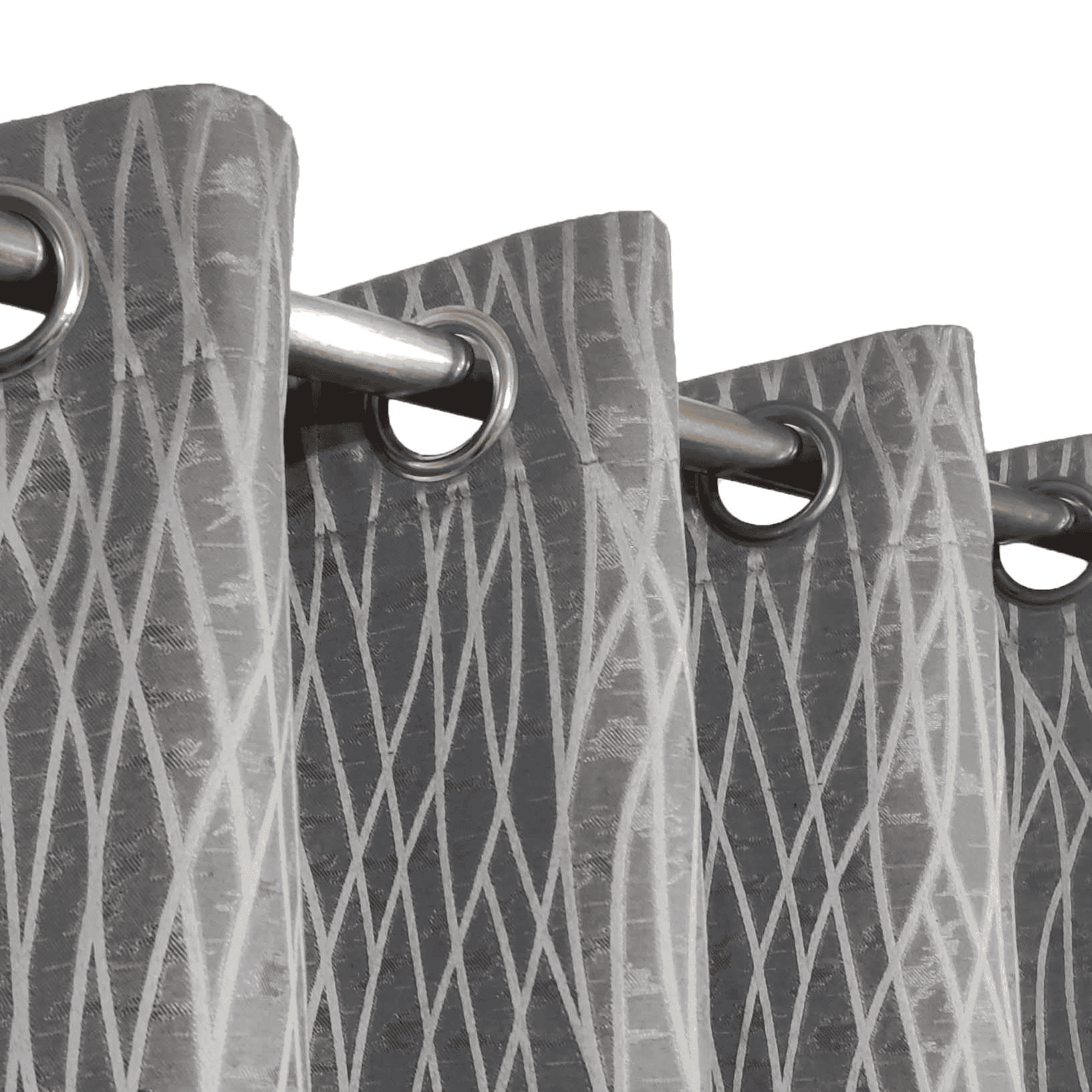 Self Print Thick Shanghai Curtain - Grey 6-1