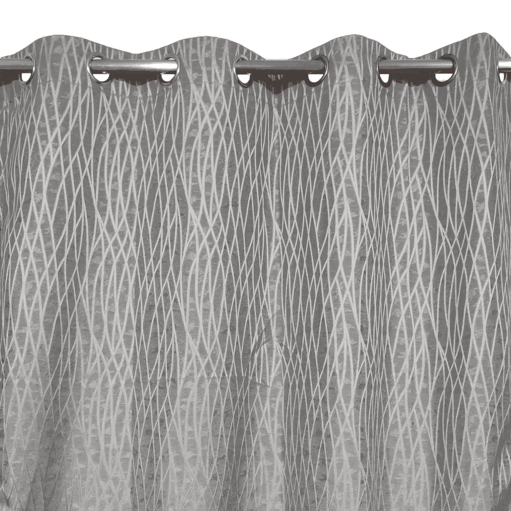 Self Print Thick Shanghai Curtain - Grey 6-3