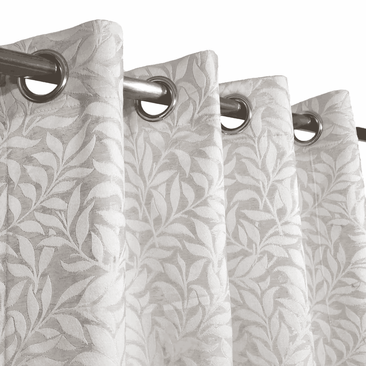 Self Print Thick Shanghai Curtain - Grey White 2