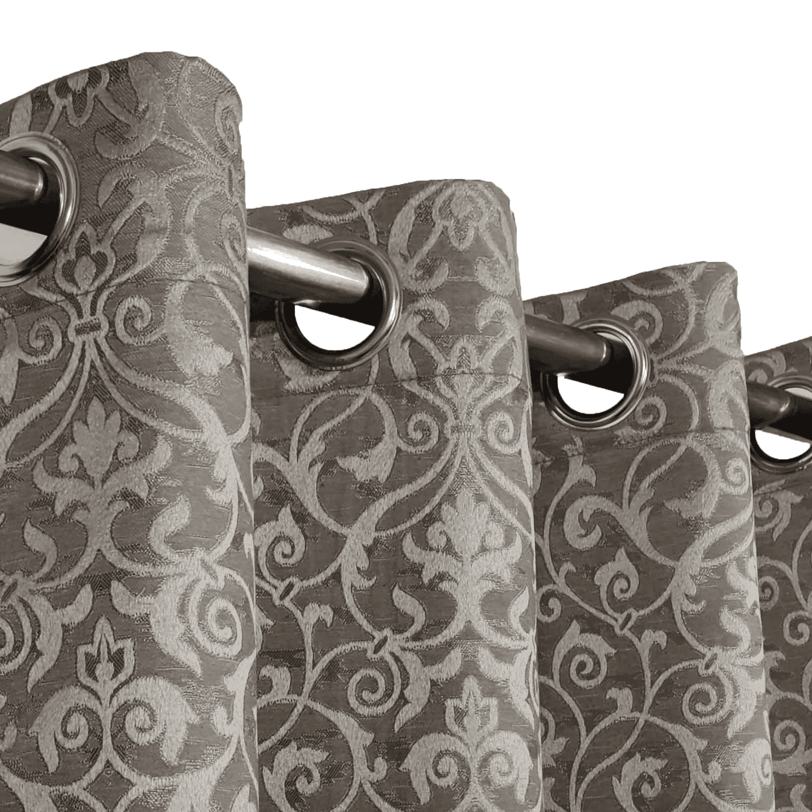 Self Print Thick Shanghai Curtain - Lite Brown 2-1