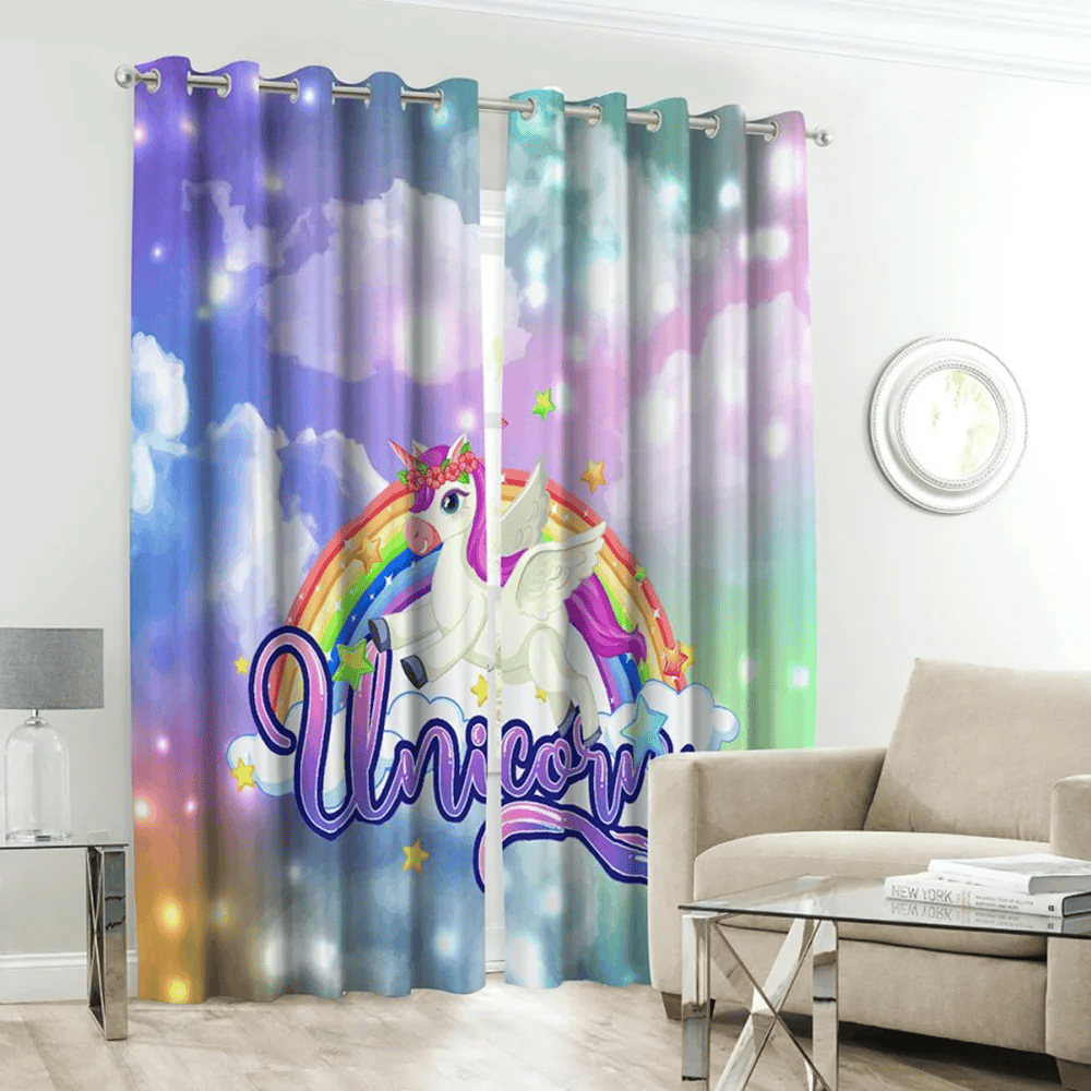 unicorn kids curtains